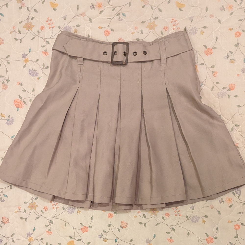 French Toast Pleated Skirt